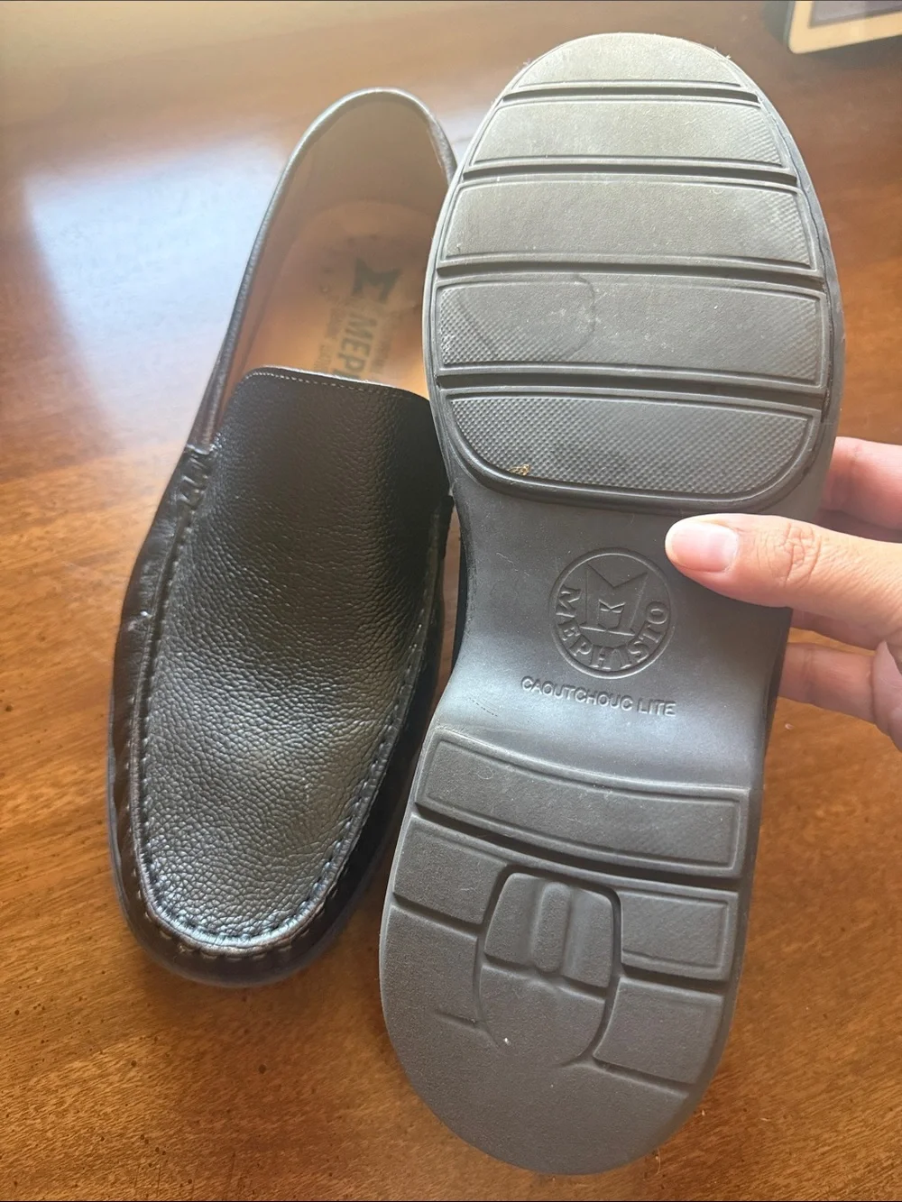 Mephisto Air-Relax Men’s Black Leather Slip-On Loafers — Pebbled Finish